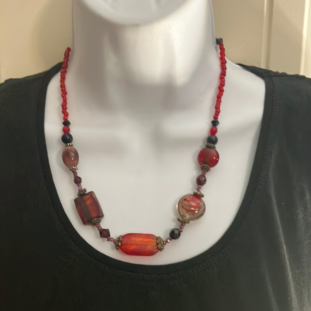 You and I Glass Bead Necklace